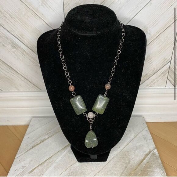Jasper and quartz necklace - Picture 2 of 3